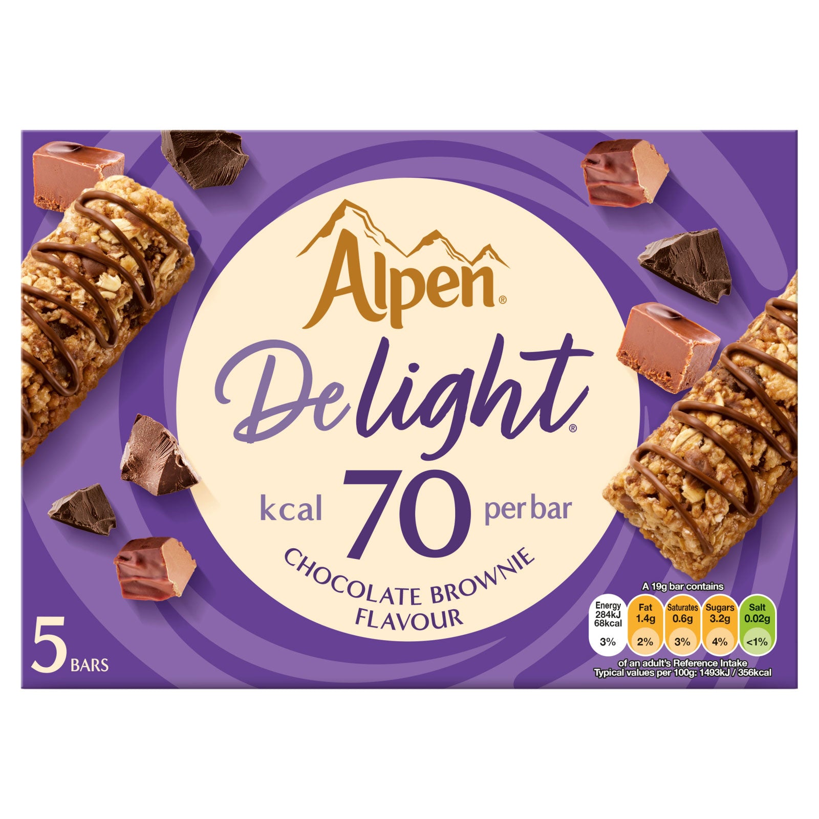 Alpen Delight Chocolate Brownie Flavour 5 Bars Alpen Delight Chocolate Brownie Flavour 5 Bars